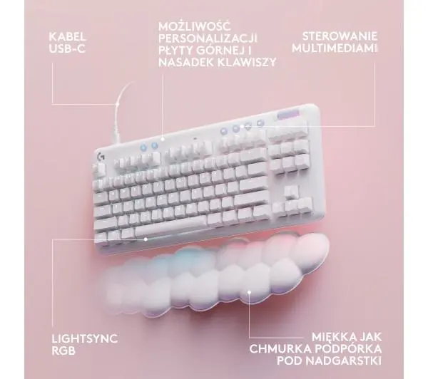 Logitech G713 GX Tactile Biały - Kup na Raty - RRSO 0%
