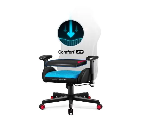 Diablo Chairs X-Starter Gamingowy do 120kg Tkanina Czarno-czerwony - Kup na Raty - RRSO 0%