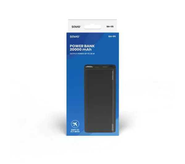 Savio BA-05 20000mAh 20W Czarny