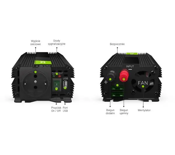 Green Cell PRO INVGC04 24V na 230V 500W/1000W Modyfikowana sinusoida