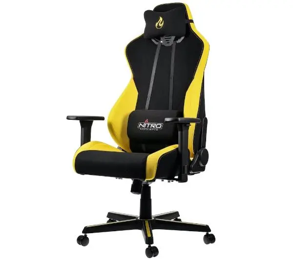 Nitro Concepts S300 Astral Yellow Gamingowy  do 135kg Tkanina Czarno-żółty - Kup na Raty - RRSO 0%