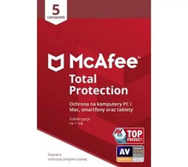 McAfee Total Protection 5PC USŁUGA CYKLICZNADostęp po opłaceniu zakupu