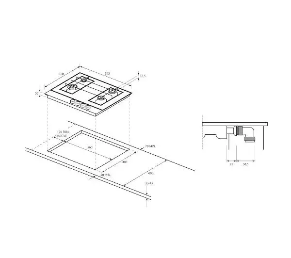 Haier Seria 4 Gas On Glass HAVG6BF4HB/1 59,5cm - Kup na Raty - RRSO 0%