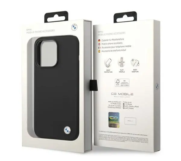 BMW Silicone Metal Logo BMHCP14LSILBK do iPhone 14 Pro