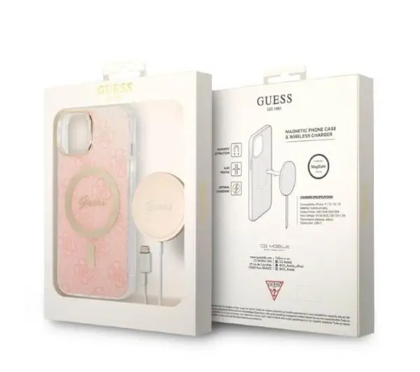 Guess GUBPP14MH4EACSP ładowarka indukcyjna + etui Magsafe do iPhone 14 Plus