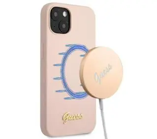 Guess Silicone Script Gold Logo Magsafe GUHMP13MLSLMGLP do iPhone 13