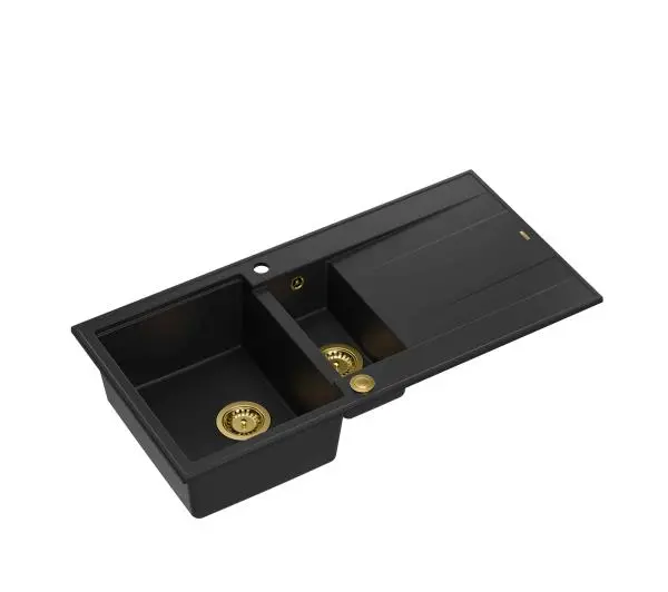Quadron HQE510050U7_PVDG1 P2O Evan 156 Granitowy Czarny mat/Złoty - DRUGI -30%, ALBO 5-TY ZA 1ZŁ - Kup na Raty - RRSO 0%