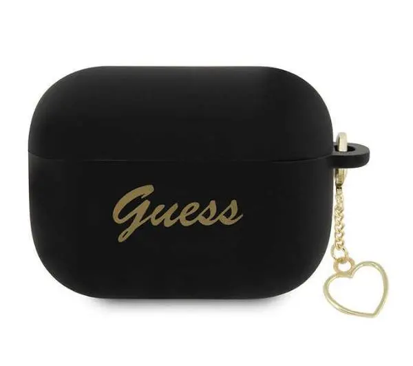 Guess Silicone Charm Heart Collection GUAP2LSCHSK do AirPods Pro 2 Czarny