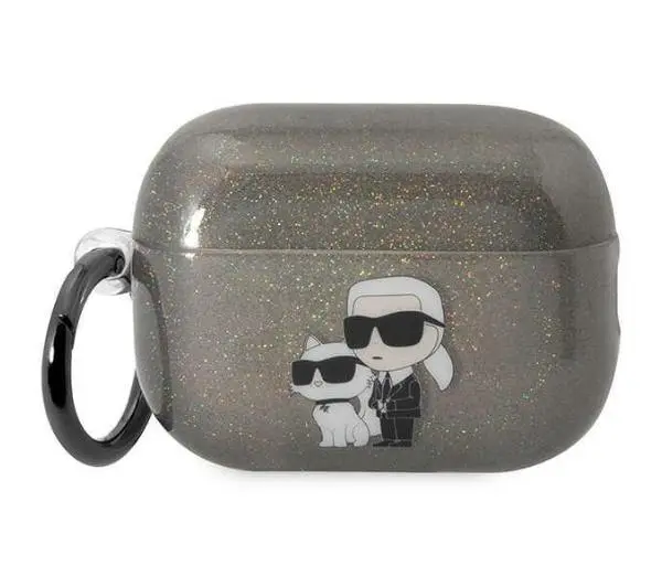 Karl Lagerfeld Glitter Karl&Choupette KLAP2HNKCTGK do AirPods Pro 2 Czarny