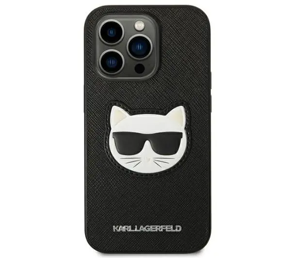 Karl Lagerfeld Saffiano Choupette Head Patch KLHCP14LSAPCHK do iPhone 14 Pro