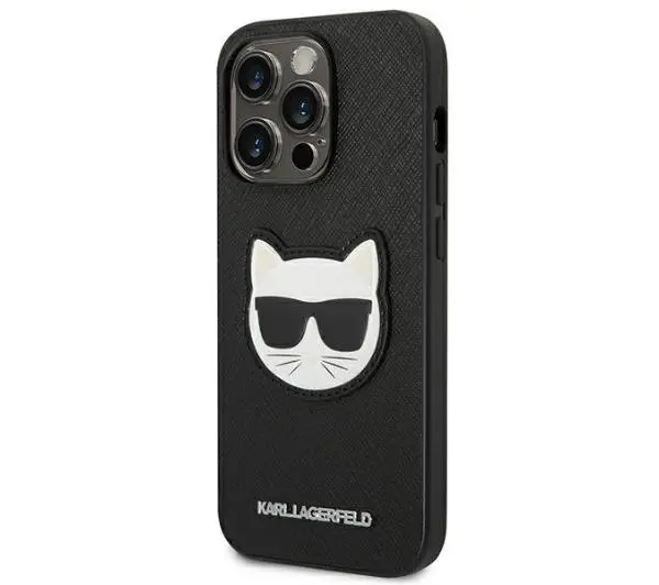 Karl Lagerfeld Saffiano Choupette Head Patch KLHCP14LSAPCHK do iPhone 14 Pro