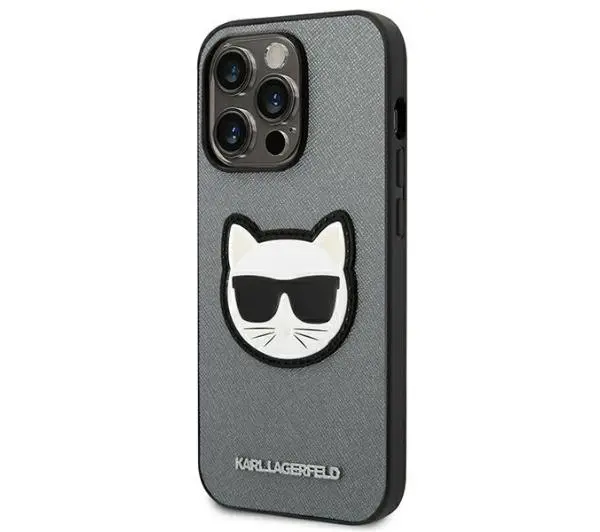Karl Lagerfeld Saffiano Choupette Head Patch KLHCP14LSAPCHG do iPhone 14 Pro