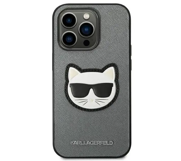 Karl Lagerfeld Saffiano Choupette Head Patch KLHCP14LSAPCHG do iPhone 14 Pro