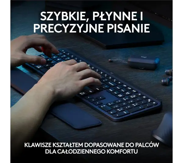 Logitech MX Keys S + podpórka Grafitowy - Kup na Raty - RRSO 0%
