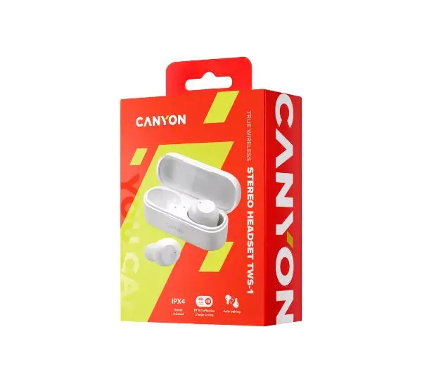 Canyon TWS-1 Dokanałowe Bluetooth 5.0 Biały