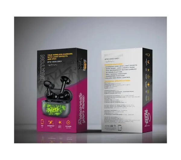 Buxton BTW 4600 Dokanałowe Bluetooth 5.1 Szary