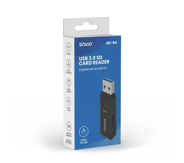Savio AK-64 USB 3.0 Czarny