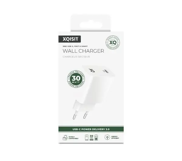 Xqisit Single USB C Power Delivery 3.0 30W Biały