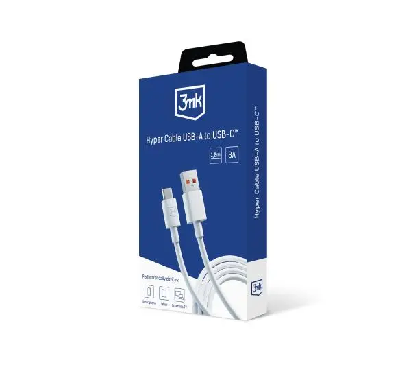 3mk Hyper USB-A do USB-C 3A Biały
