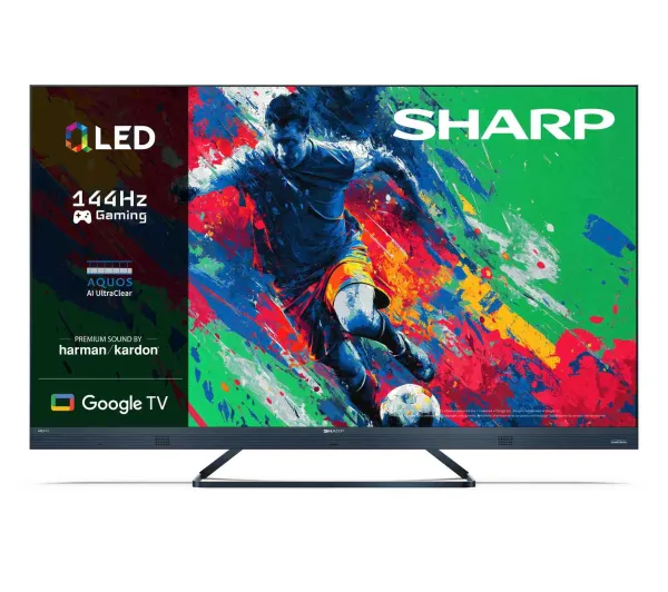 Sharp 50FQ8EG  50" QLED 4K 144Hz Google TV Funkcje AI Dolby Vision Dolby Atmos DTS:X HDMI 2.1 DVB-T2