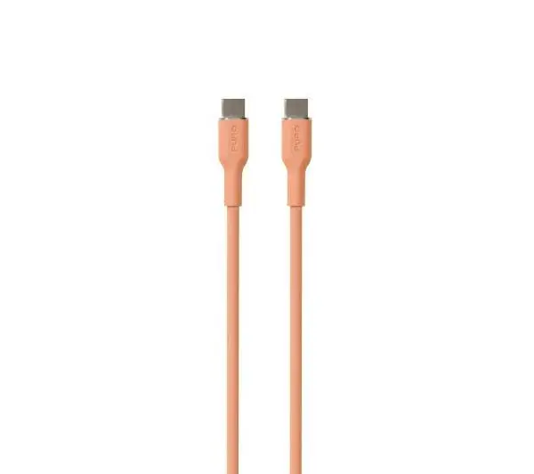 Puro ICON Soft PUUSBCUSBCICONLORA USB-C do USB-C 1,5m Brzoskwiniowy