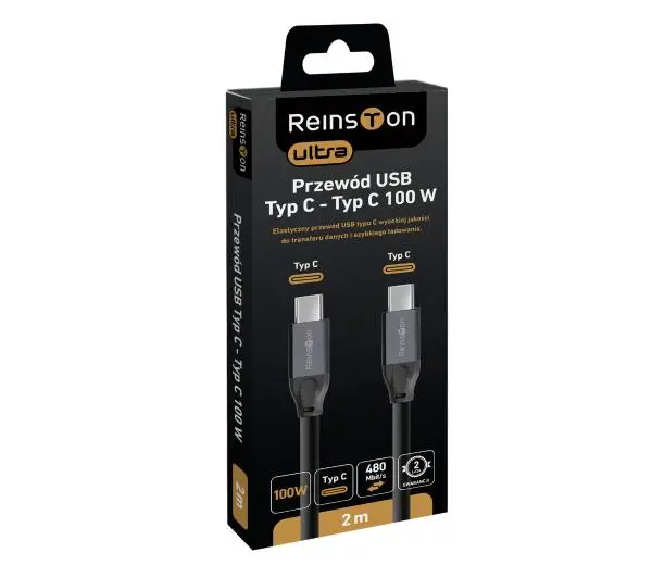 Reinston EKT47 USB-C do USB-C 100W 2m Czarny