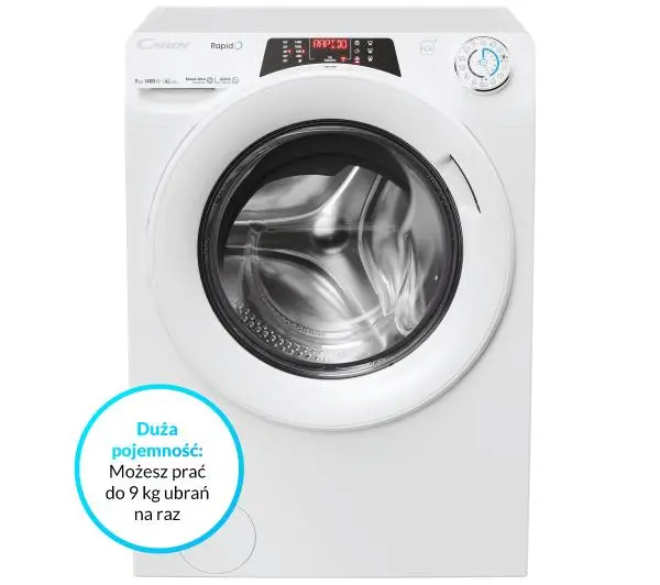Candy RapidO RO 496DWM7/1-S Slim 9kg 1400 obr/min Zdalne sterowanie - Kup na Raty - RRSO 0%