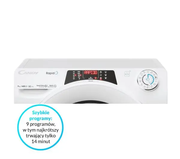 Candy RapidO RO 496DWM7/1-S Slim 9kg 1400 obr/min Zdalne sterowanie - Kup na Raty - RRSO 0%