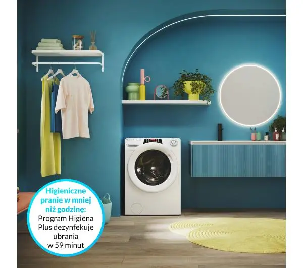 Candy RapidO RO 496DWM7/1-S Slim 9kg 1400 obr/min Zdalne sterowanie - Kup na Raty - RRSO 0%