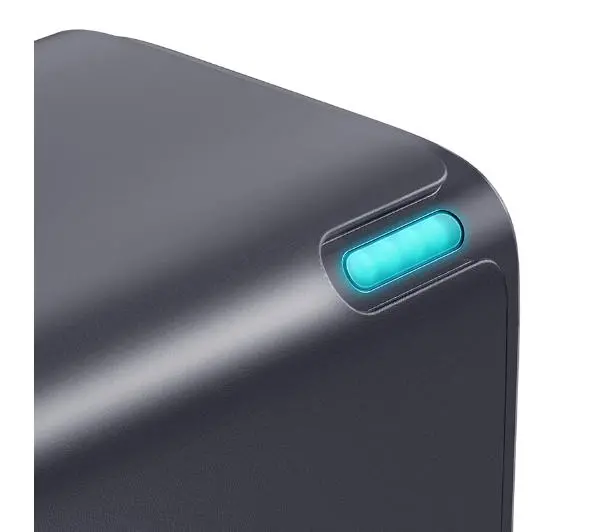 Baseus GaN5 2x USB-C + USB 65W + kabel 1m Szary
