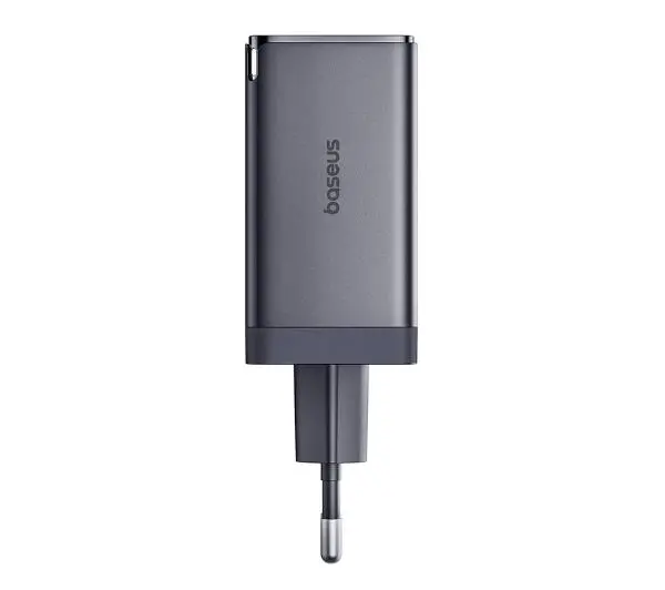 Baseus GaN5 2x USB-C + USB 65W + kabel 1m Szary