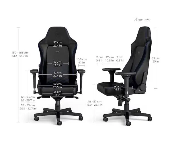 Noblechairs HERO Black Blue Gamingowy do 150kg Skóra ECO Czarno-niebieski - Kup na Raty - RRSO 0%