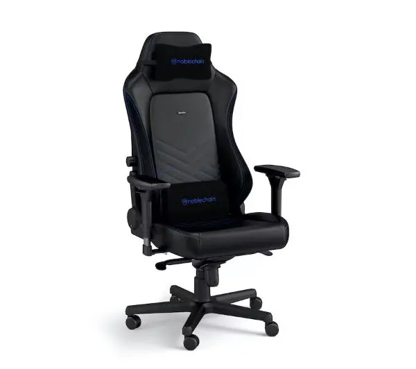 Noblechairs HERO Black Blue Gamingowy do 150kg Skóra ECO Czarno-niebieski - Kup na Raty - RRSO 0%
