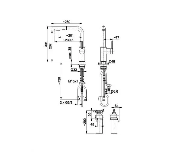 KFA Armatura Arura Duero Pure Basic Pull-Out 6623-113-81 Czarny Stal szlachetna - TRZECI -55%, ALBO 5-TY ZA 1ZŁ - Kup na Raty - RRSO 0%