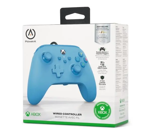 PowerA przewodowy do Xbox Series X/S, Xbox One, PC Niebieski