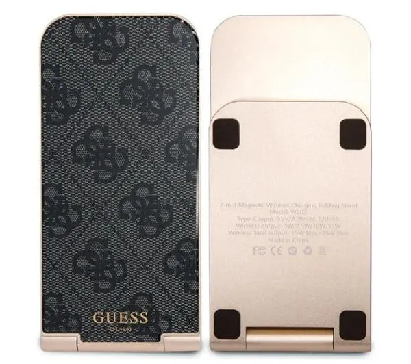 Guess 2w1 15W 4G Pattern MagSafe Czarny