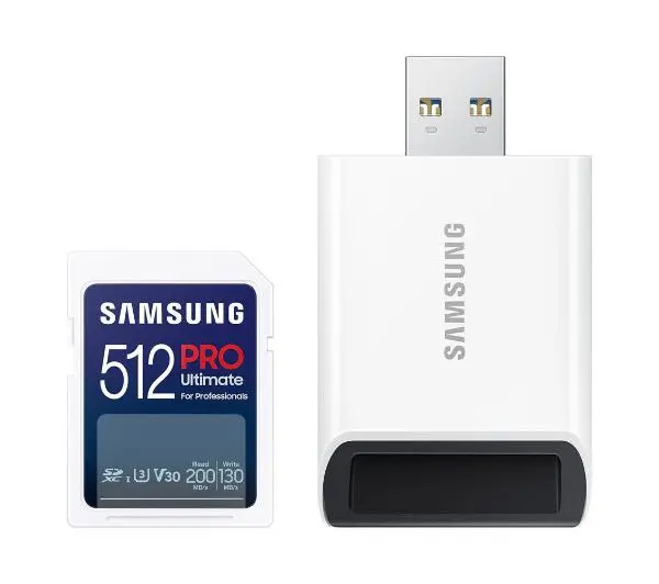 Samsung PRO Ultimate 2023 SD 512GB 200/130MB/s U3 V30 + czytnik