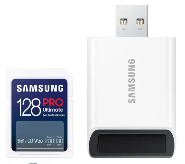 Samsung PRO Ultimate 2023 SD 128GB 200/130MB/s U3 V30 + czytnik