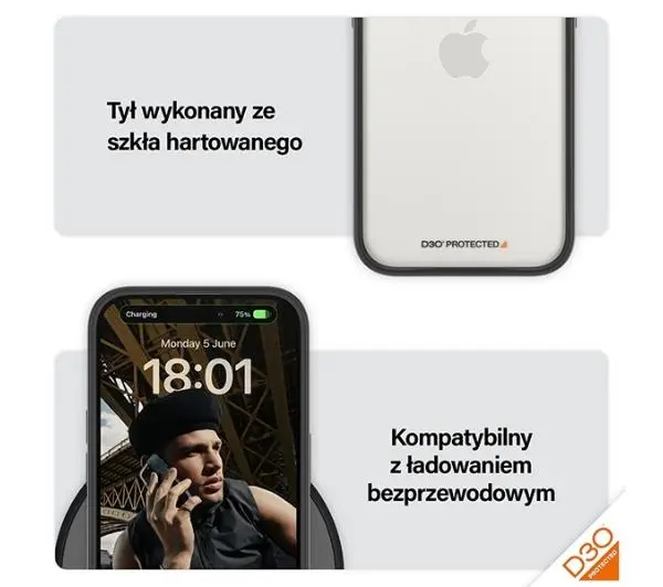 PanzerGlass ClearCase do iPhone 15 Pro Czarny