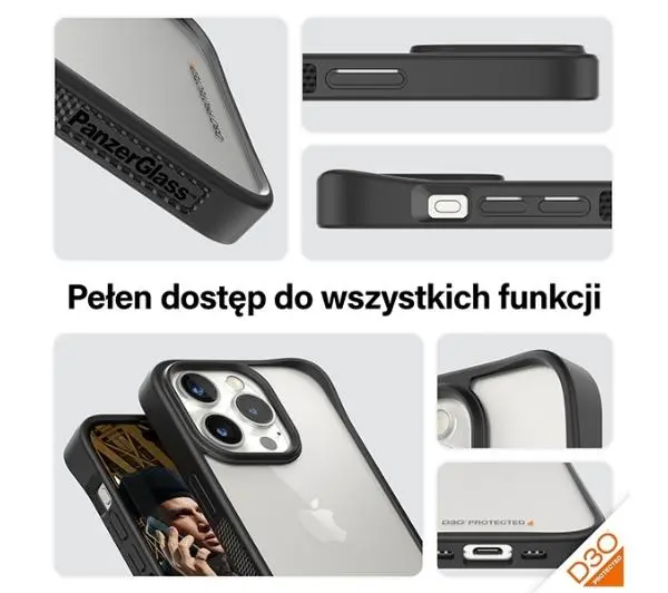 PanzerGlass ClearCase do iPhone 15 Pro Czarny