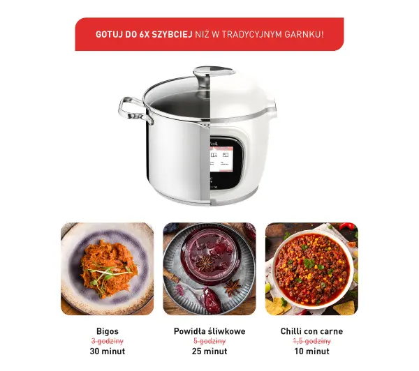 Tefal Cook4me Touch Pro CY9431 1600W 6l Kosz do gotowania na parze - ⚡ EURO HIT CENOWY! ⚡ - Kup na Raty - RRSO 0%