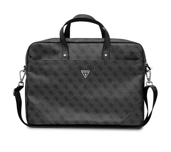 Torba do laptopa GUESS Saffiano 4G Triangle Logo 16 cali Czarny