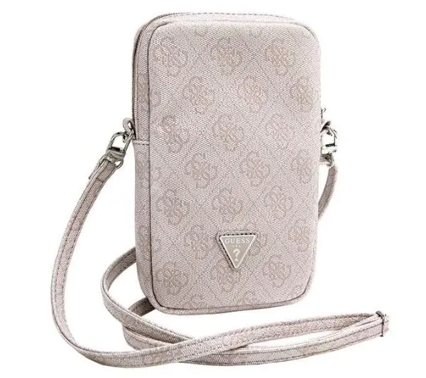 Guess torebka Zip 4G Triangle Różowy