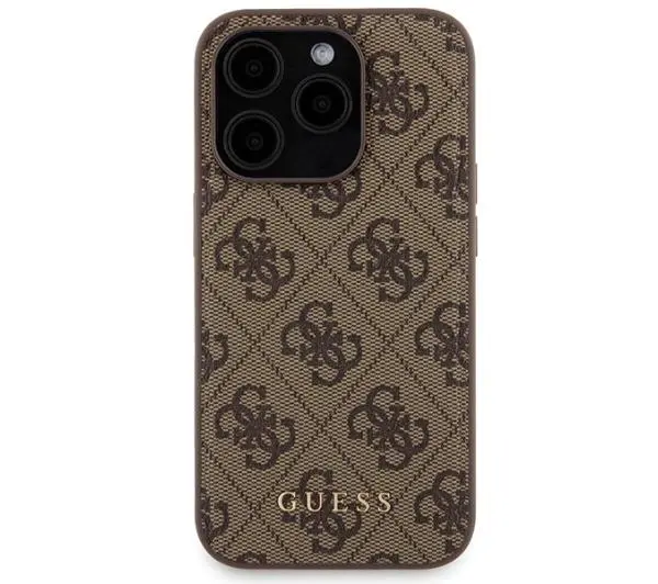 Guess Zestaw do iPhone 15 Pro + Powerbank 5000mAh MagSafe 4G Metal Logo Brązowy - Kup na Raty - RRSO 0%