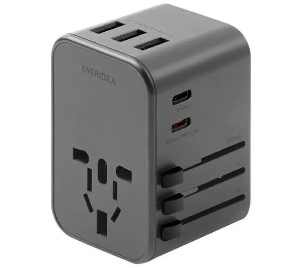 Фото - Зарядний пристрій Energea 3xUSB+2xUSB-C PD-PPS-QC 3.0 35.5W 3A2C 4w1 US/UA/EU/UK Travelworld 