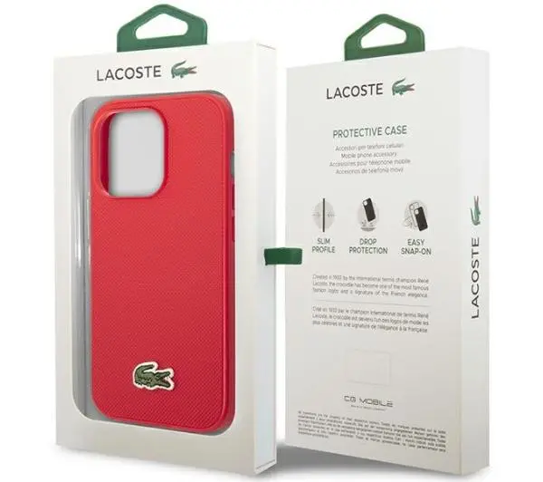Lacoste Iconic Petit Pique do iPhone 14 Pro Max Czerwony