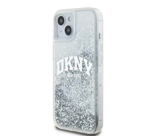 DKNY Liquid Glitter Big Logo do iPhone 15 Biały