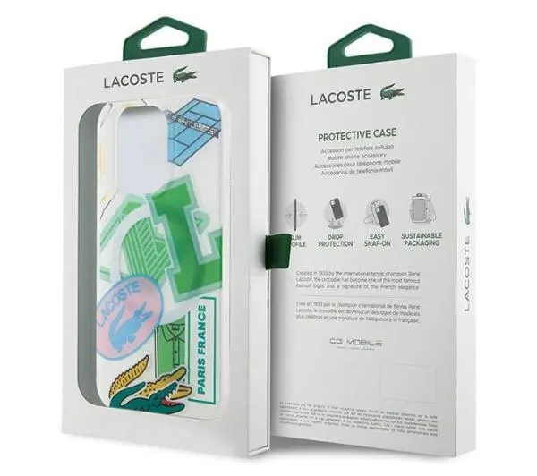 Lacoste LCHMP15LUPAN Hardcase Double Layer Patch MagSafe do iPhone 15 Pro Zielony