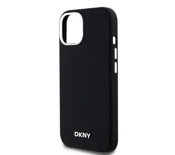 DKNY Hardcase Liquid Silicone Small Metal Logo MagSafe do iPhone 14 Czarny