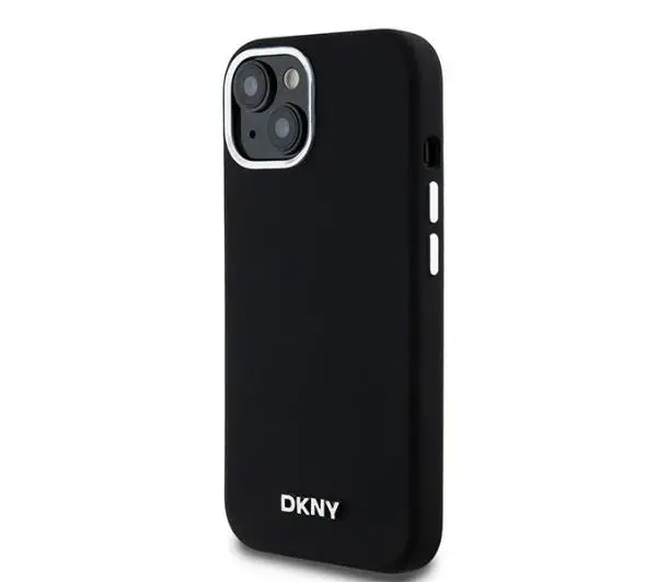 DKNY Hardcase Liquid Silicone Small Metal Logo MagSafe do iPhone 14 Czarny